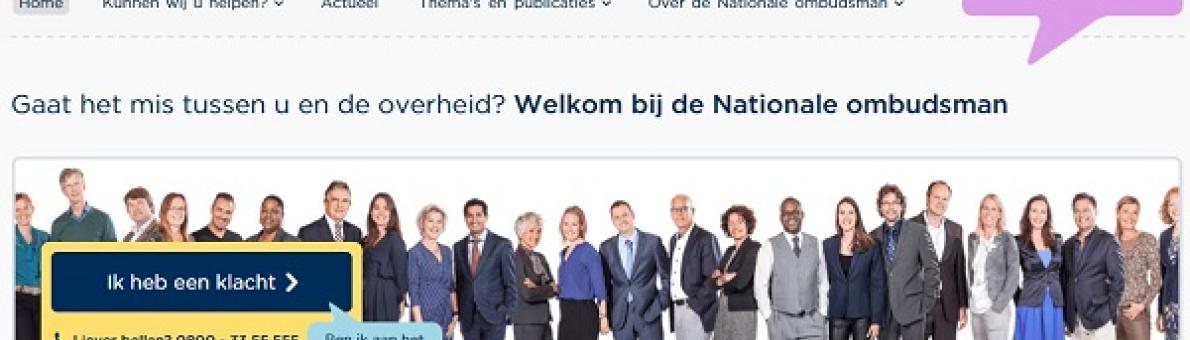 Foto van de homepage website Nationale ombudsman