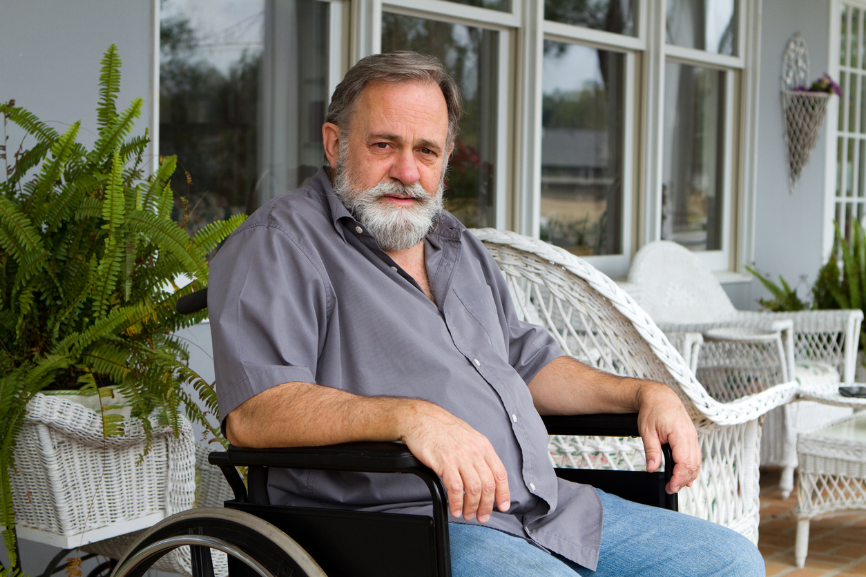 Man in een rolstoel Man in een rolstoel