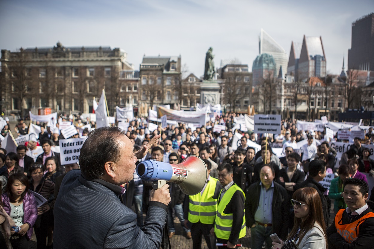 Foto van een demonstratie in Den Haag Foto van een demonstratie in Den Haag
