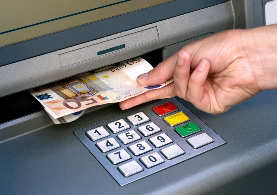 Foto van een pinautomaat Foto van een pinautomaat