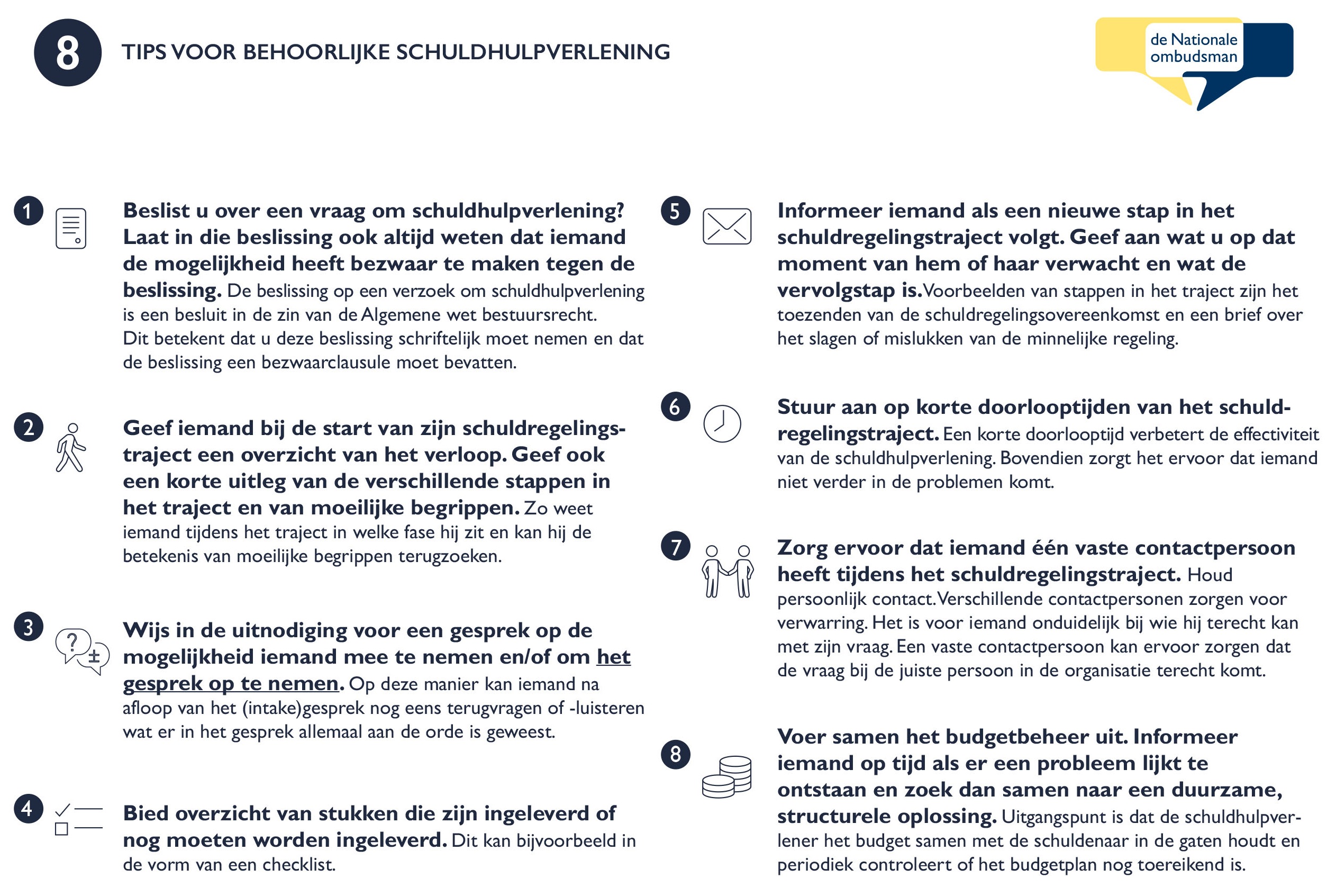 Acht tips voor behoorlijke schuldhulpverlening