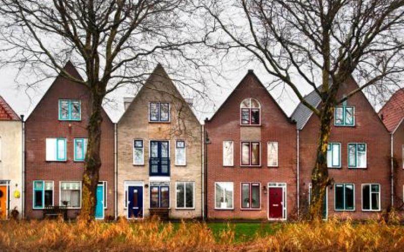 Foto van rijtje huizen Foto van rijtje huizen
