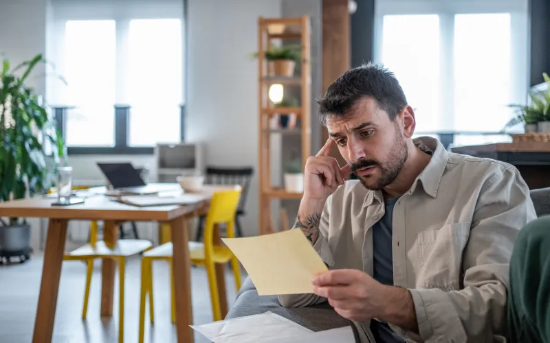 Man houdt een brief vast