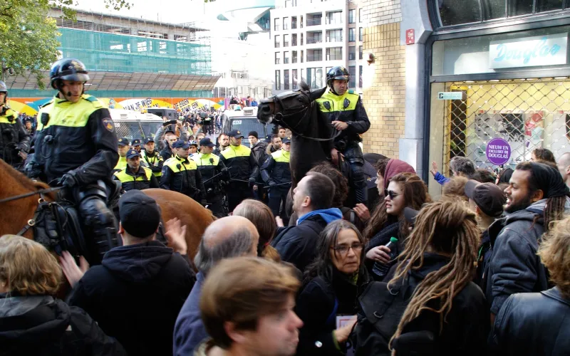 Politie op paard demonstratie