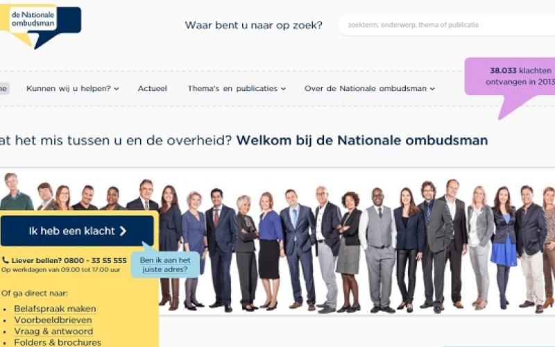 Foto van de homepage website Nationale ombudsman