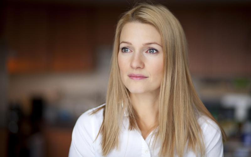 Foto van een vrouw met blond haar