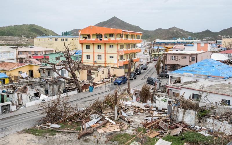 Sint Maarten verwoest na de orkaan Irma