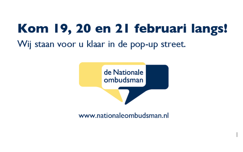 Aankondiging van pop-up spreekuur op Huishoudbeurs Amsterdam op 19, 20 en 21 februari