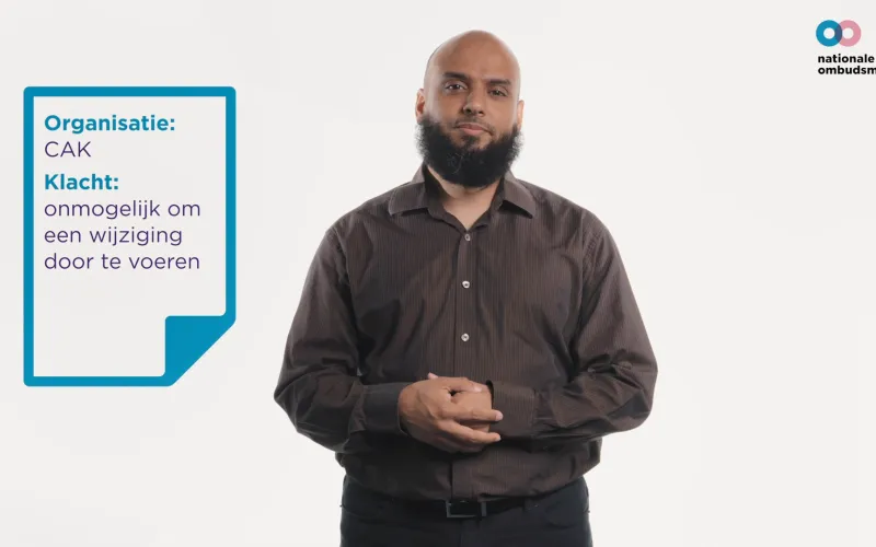 Mohamad in beeld vertelt over een klacht over het CAK