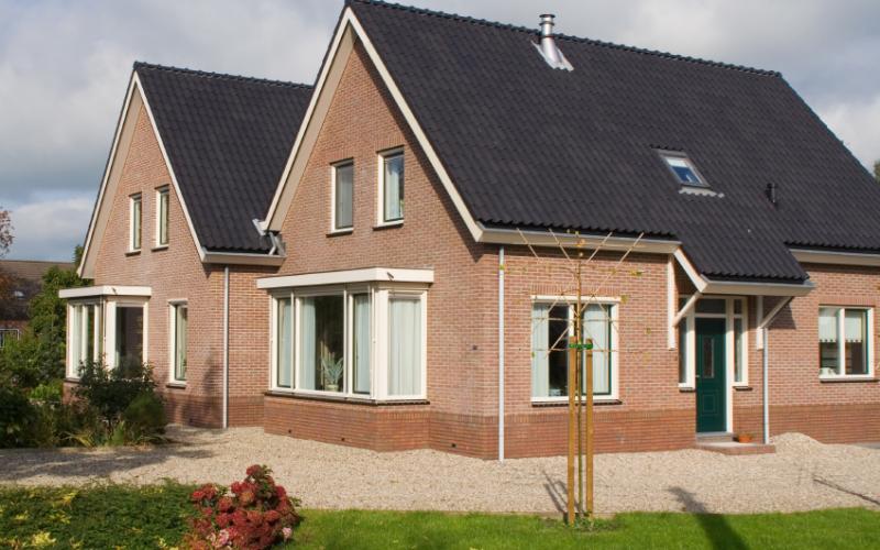 Foto van twee huizen Foto van twee huizen