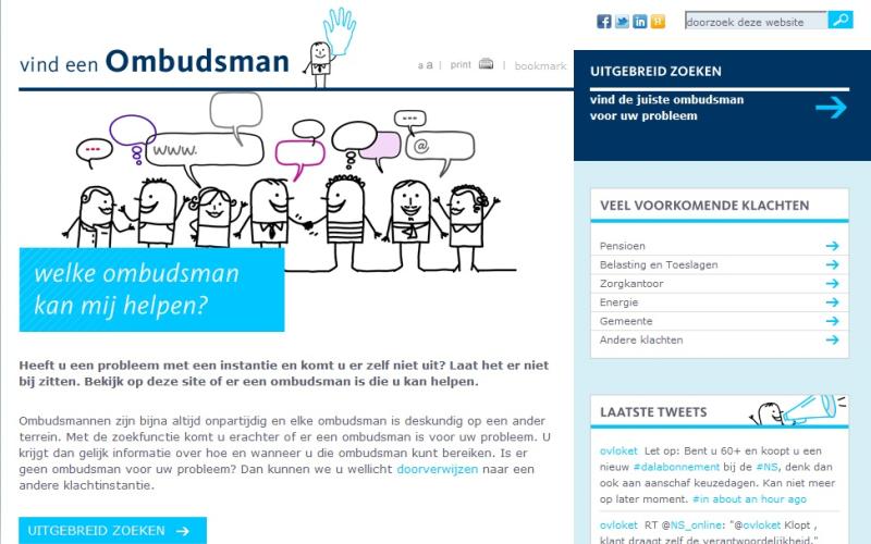 Screenshot van vindeenombudsman.nl Screenshot van vindeenombudsman.nl
