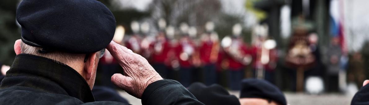 saluerende veteranen