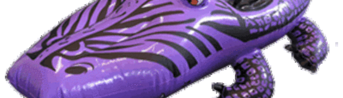 paarse krokodil van plastic